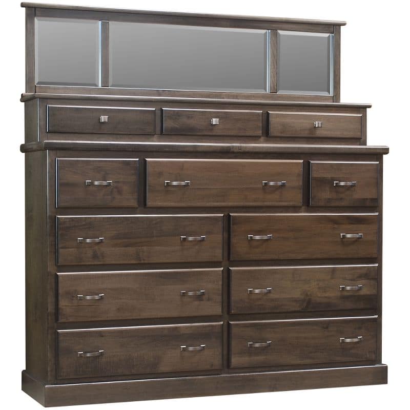 Vesper 9 Drawer Dresser with Jewelry Deck and Mirror by Wolfcraft