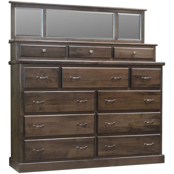Vesper 9 Drawer Dresser with Jewelry Deck and Mirror by Wolfcraft
