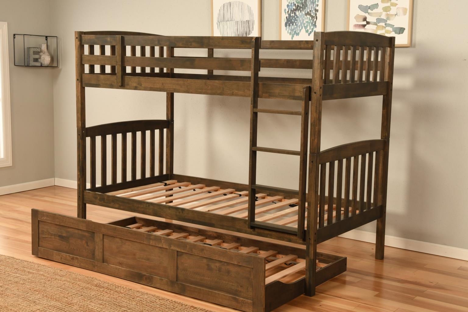 CLEARANCE! Claire Rustic Twin/Twin Bunk with Trundle