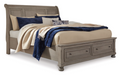 CLEARANCE! King sleigh bed with drawers